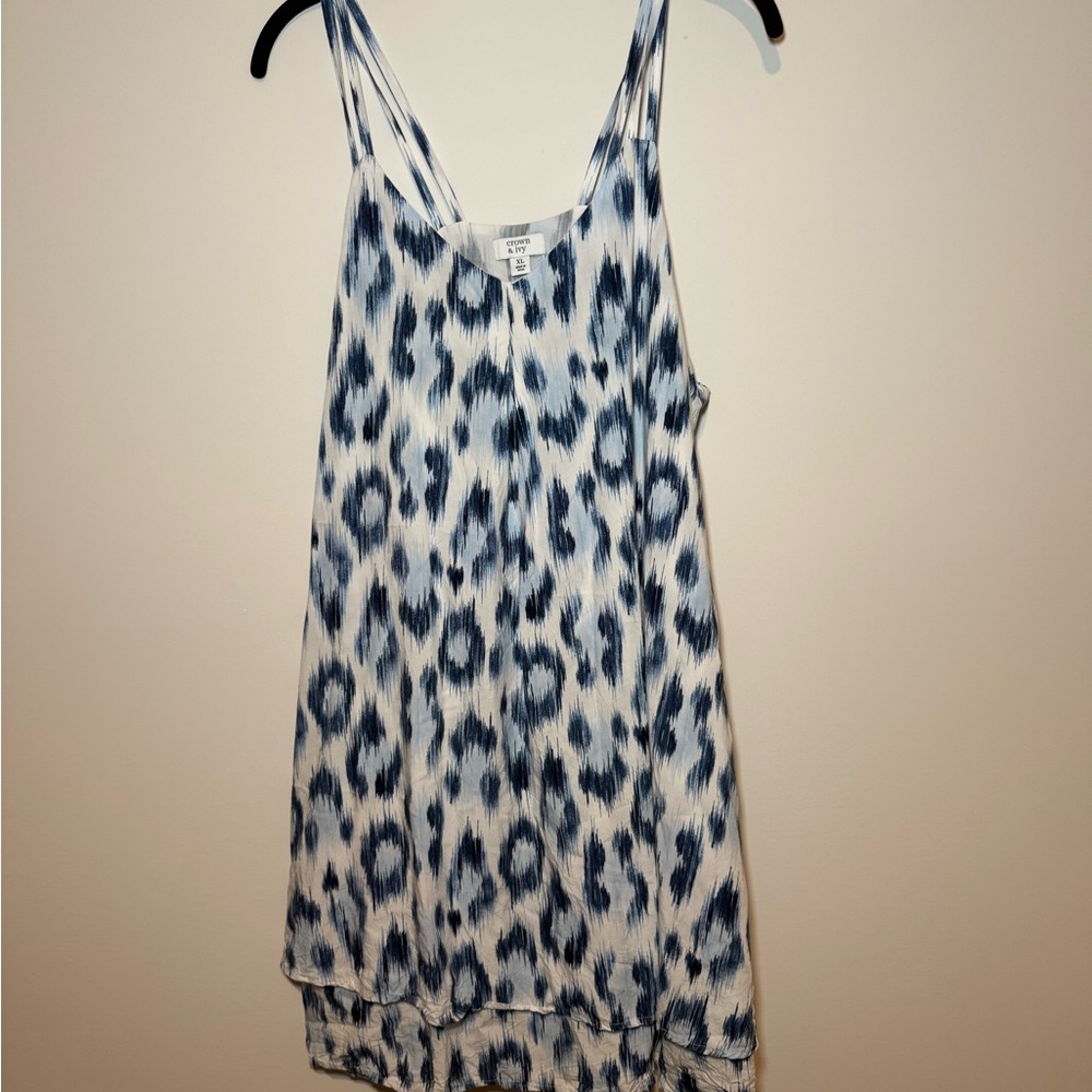 Crown & Ivy blue leopard dress